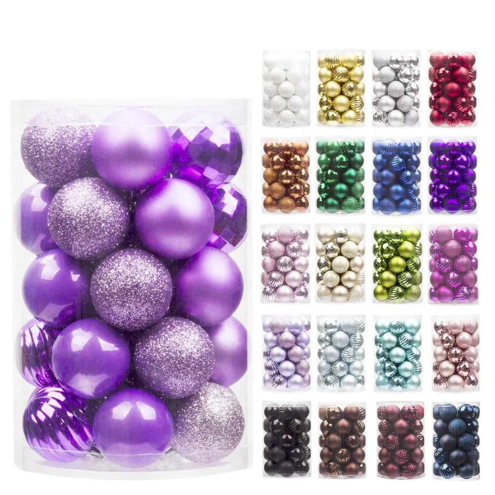 

Hot Sale Christmas Ball Decoration Shiny Matte Glitter Christmas Ball Ornament Xmas Ball Ornament