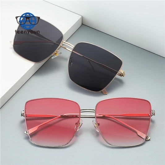 

Teenyoun Metal Frame Square Custom Logo Brand Designer Shades Famous Brands Luxury 2023 Sun Glasses Sunglasses
