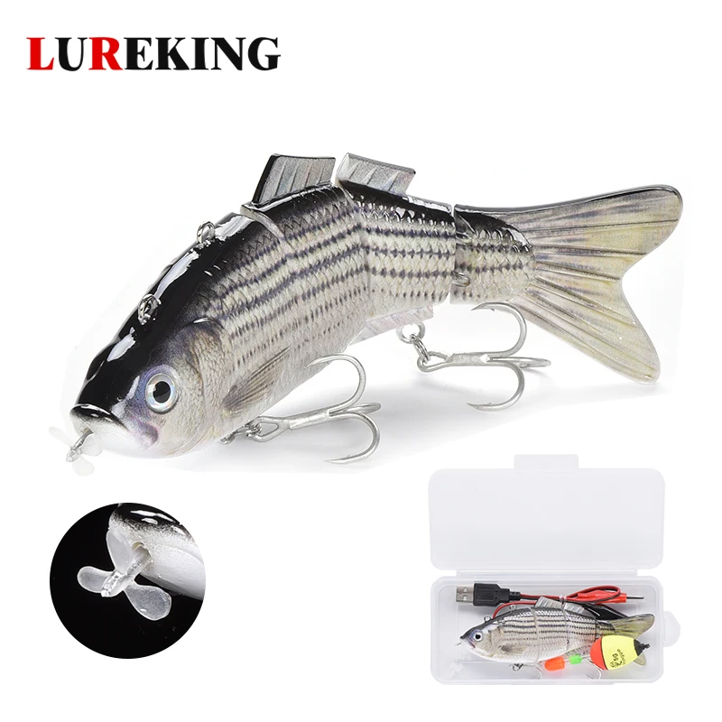 

In Stock Wholesale Electric USB Charge Swim Bait Fishing Lure , 130mm 40g Robotic Fishing Swimbait