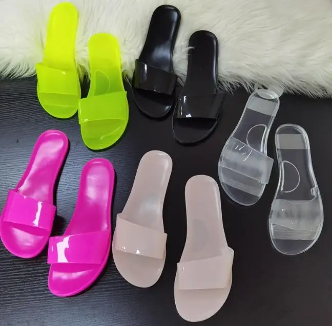 

jelly slippers for women summer fashion wear candy color streetwear beachwear slippers girls ladies sandals wholesale
