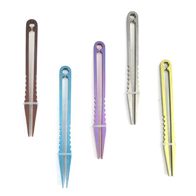 

Outdoor Travel EDC Small Tools EDC Multi Tools,Small Sizes Multi Color TC4 Titanium Alloy Tweezers