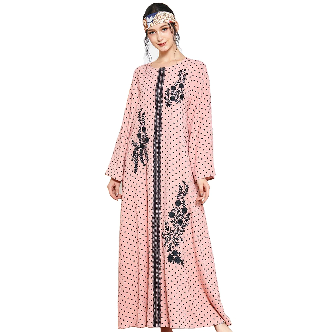 High Quality Women Busana Muslim Leisure Long Sleeve Dress For Moroccan ...