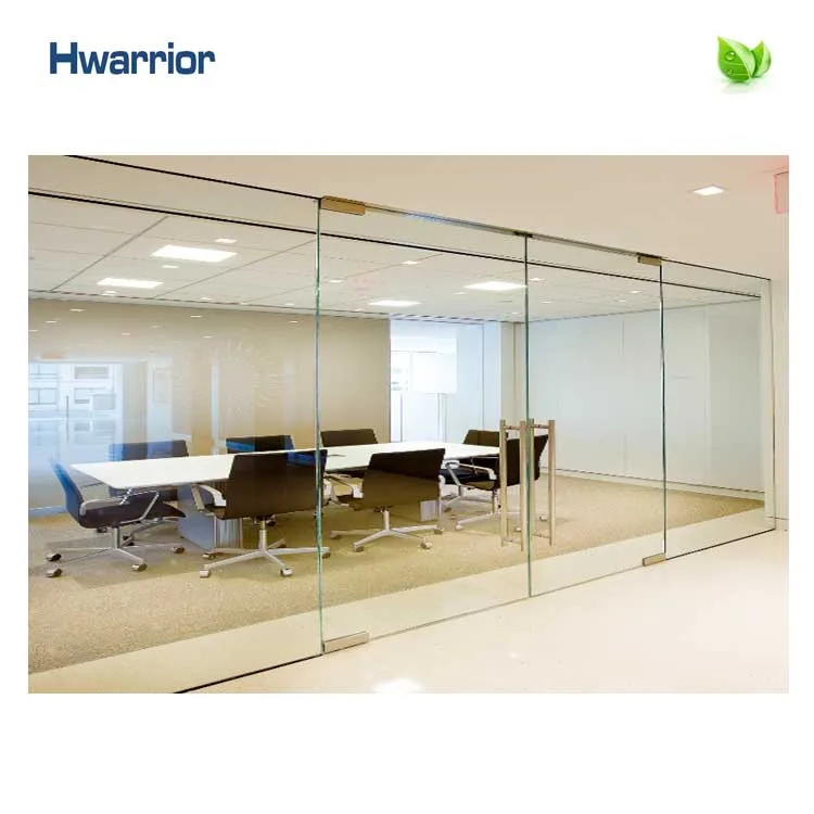 
2020 Hot selling customized sound proof safety aluminum tempered glass wall frameless partitions China factory direct sale 
