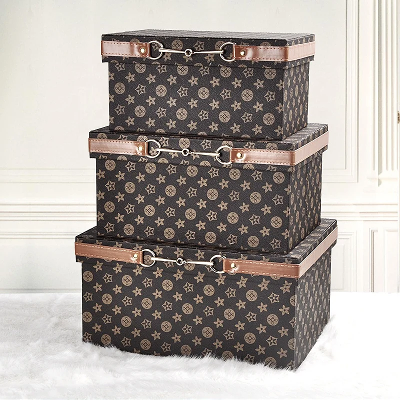 

Sharemore Luxury custom storage packaging PU leather gift box vintage suitcase luggage sets with 3pcs, Multi