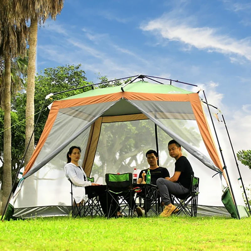 

ZHUOAO New Style Automatic Ultralarge 310*310*210CM 4-6 Person Use Camping Large Gazebo Beach Tent Sun Shelter