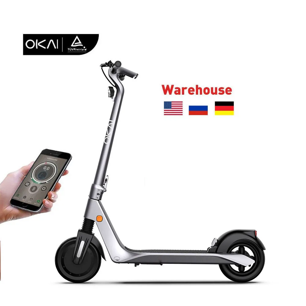 

OKAI ES500 safe and stable adult two wheel EU UK US warehouse 7.8AH battery pro electric motorcycle scooter, Silver gray