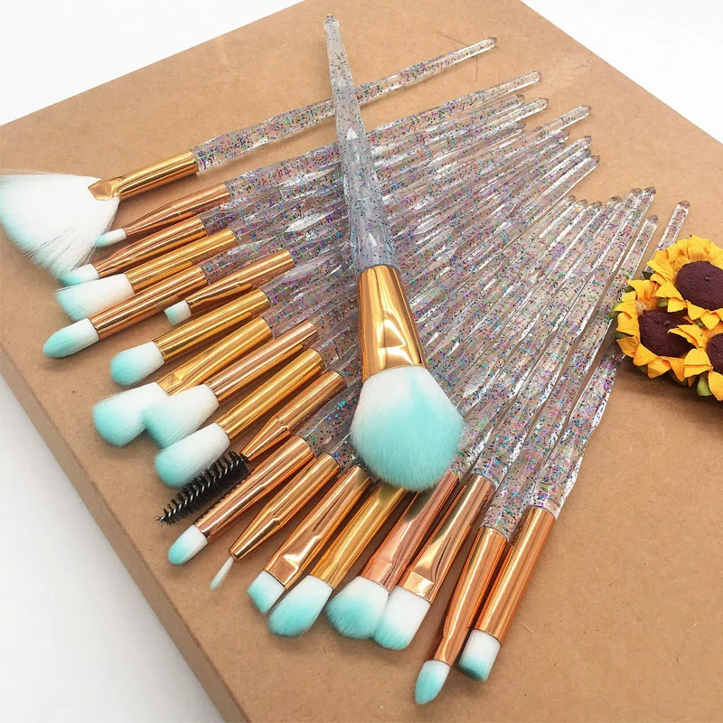 

Manufacturing 20pcs Lucency Makeup Brushes Private Label Make Up Tools Powder Foundation Eye Brush Set, 7 colors