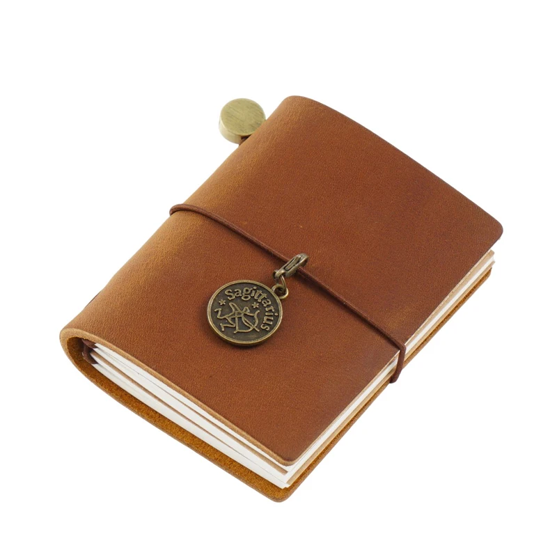 

Mini Notebook Crazy Horse Genuine Leather Traveler's Notebook Travel Diary Retro Journal Vintage Handmade Cowhide Gift Traveler