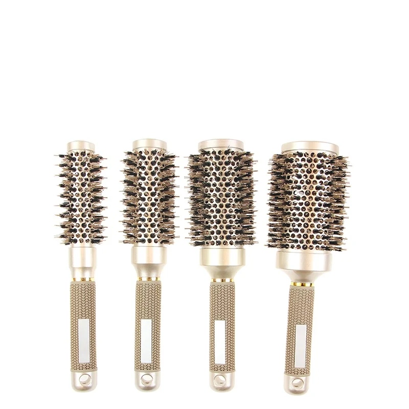 

Masterlee Brand Hair Straightener Nano Ceramic Gold Bristle Plastic Round Professional Salon Hair Dressing Brush