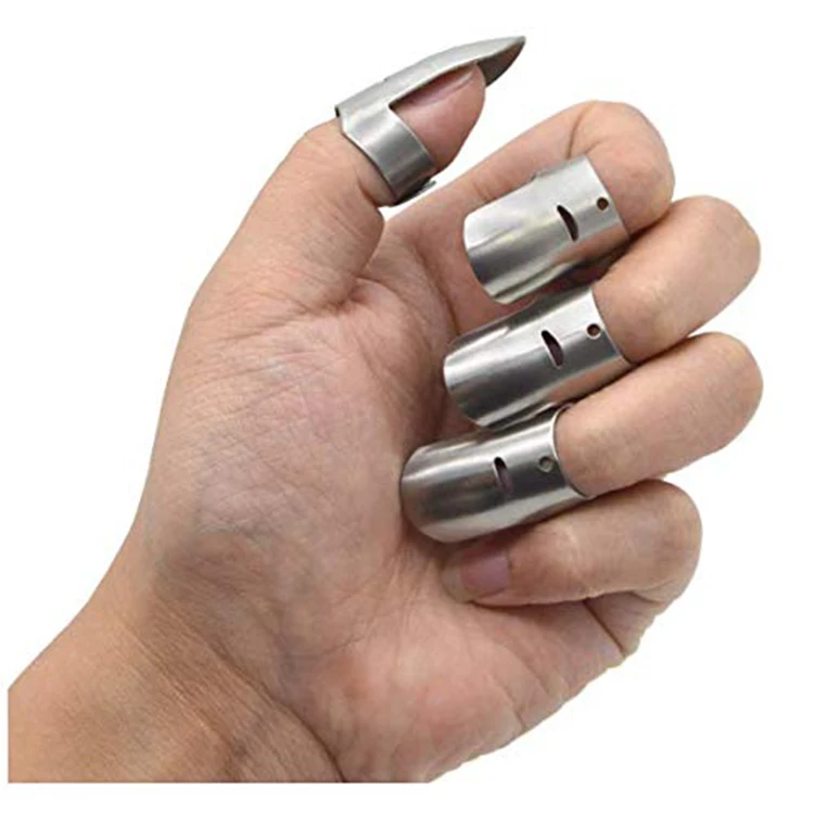 

4PCS Stainless Steel Finger Protector Hand Guard Avoid Hurting Chop-Safe Kitchen Tool Hand Guard for Cutting