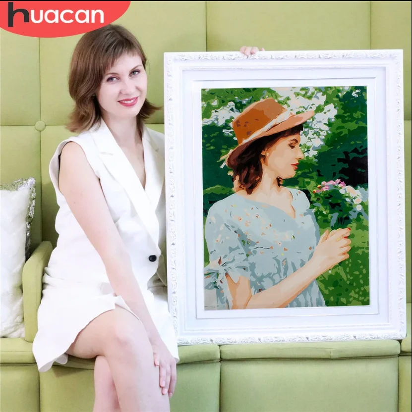 

HUACAN Oil Painting By Numbers Photo Custom DIY Kits Drawing Canvas Pictures Portrait Wedding Family Children Photos DIY Gift