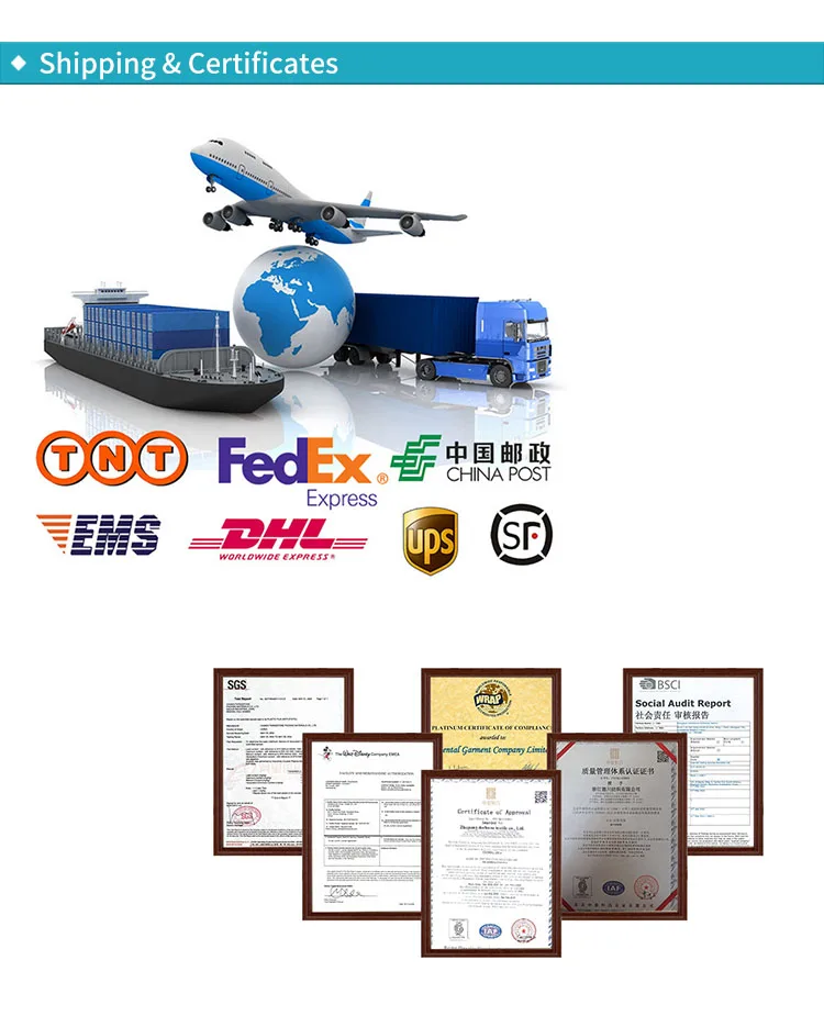 Shipping & Certificates