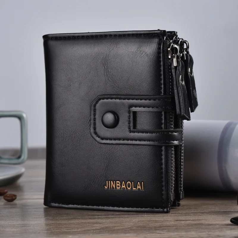 2021 New Wallets Man Short Genuine Leather Card Holder Snap Brand Mini Purse  Folding Designer Coin Bag Male Men Wallet | Wish