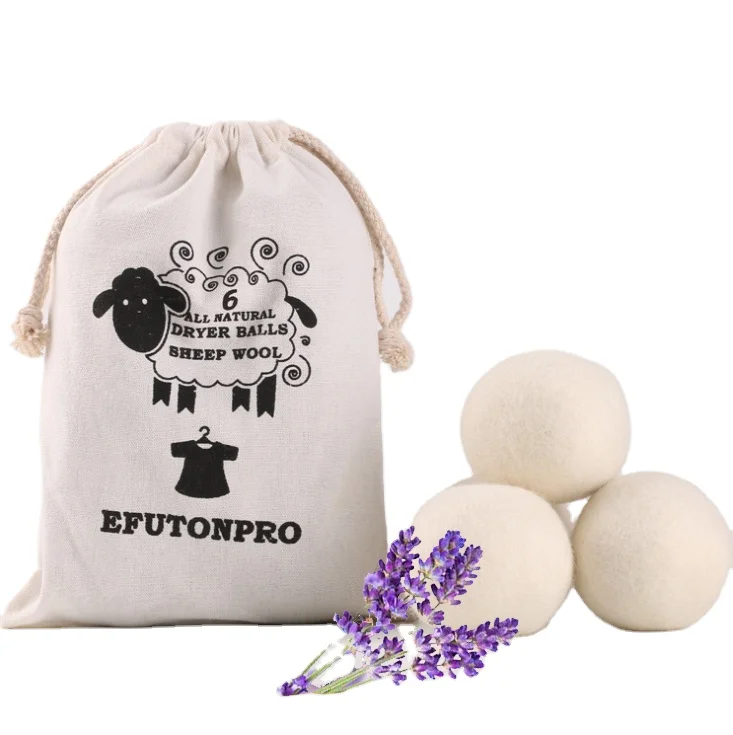 

Favorable Wool Dryer Balls 4 balls in Packets 100% Pure Wool dryer balls by felts Design with lavender scents fragrance, Nature white