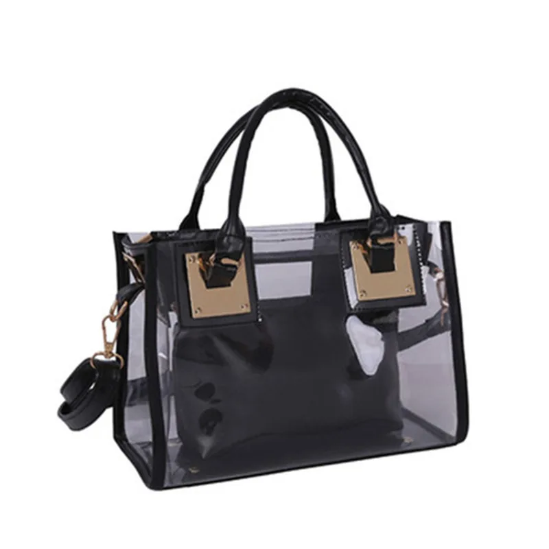 

2021 new transparent jelly clutch transparent handbag one-shoulder bag South Korean fashion mother-daughter cross-body bag