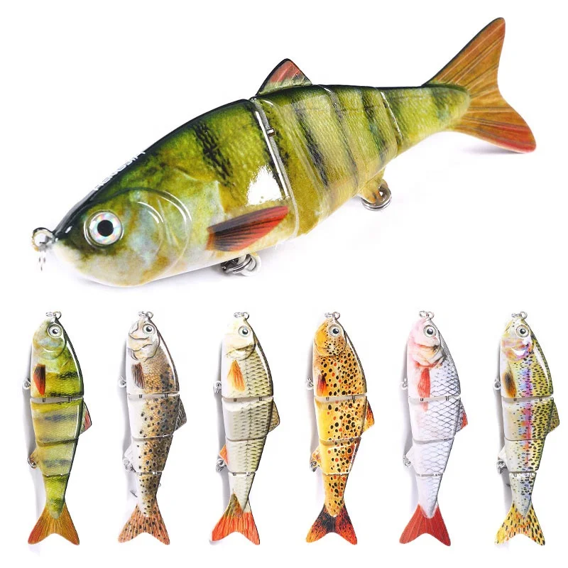 

Hengjia Artificial 4 Sections Jointed Fishing Lures in stock 12cm 16.8g swimbait pike 4 segments Fishing Lure, 5 colors as shown