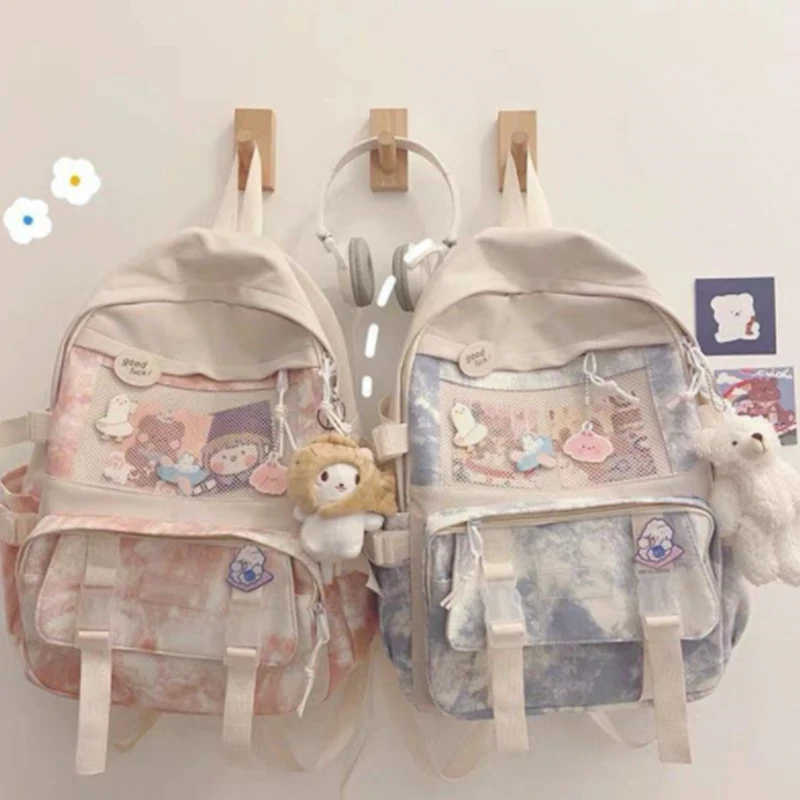 

2021 New Fashion Women's Casual Backpacks Cute Schoolbag Nylon Cloth Cartoon Animals School Bags for Girls, 4 color