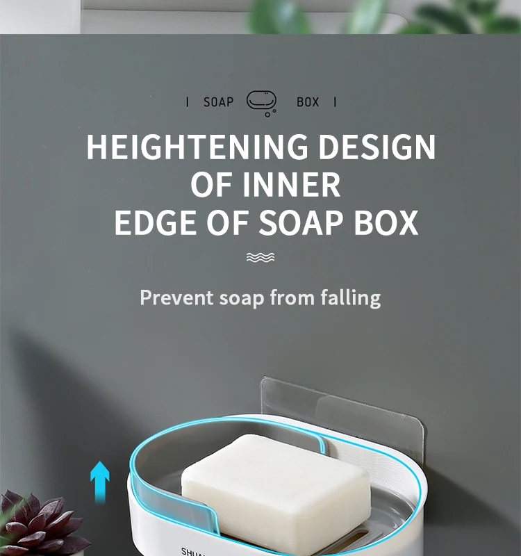 plastic wall mounted soap holder self adhesive soap dish