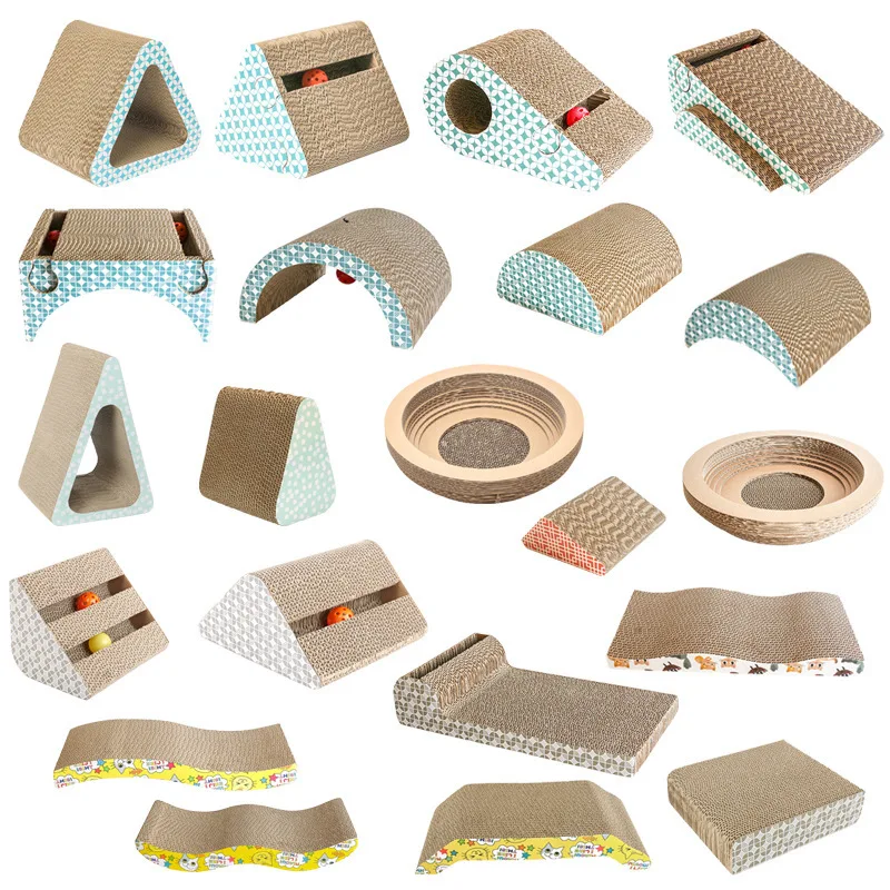 

2021 New Corrugated Paper Cat Scratching Toys Durable Recyclable Pet Cat Scratching Post Cardboard