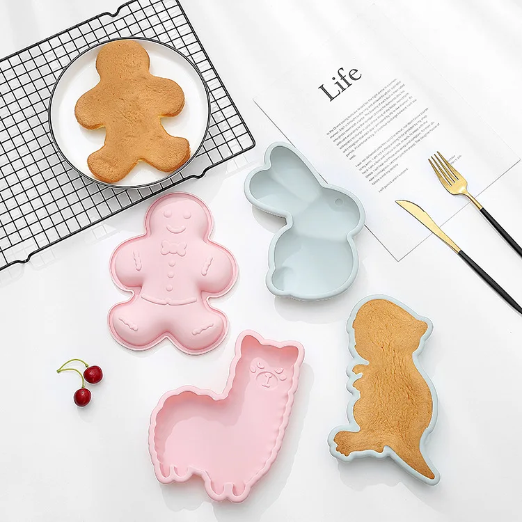 

Flexible Non-stick Layer Cartoon Cute Shape Silicone Cake Pan Baking Mold