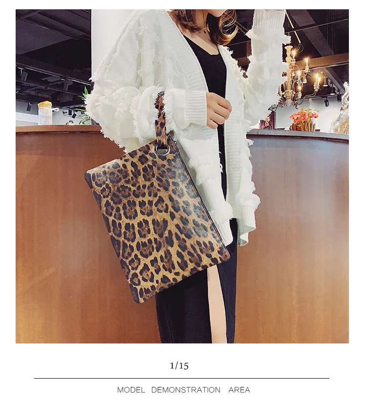 

Monogram Handbags In China Free Shipping Fashion Women Leather Leopard Clutch Bag vintage zipper Handbag, 4 colors ,as picture