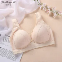 

Printed fabric solid color maternity breastfeeding bra for ladies