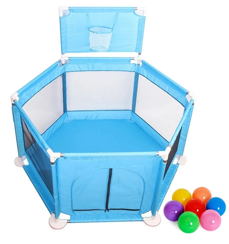 Hot Sell Baby Play Yard Folding Safety Fences Playpen+Wave Toy Ball L0229