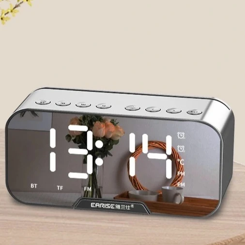 

G10 Led Mirror Control Digital Electronic Desktop Usb/tf/fm Radio Clocks Alarm Clock Portable Speaker