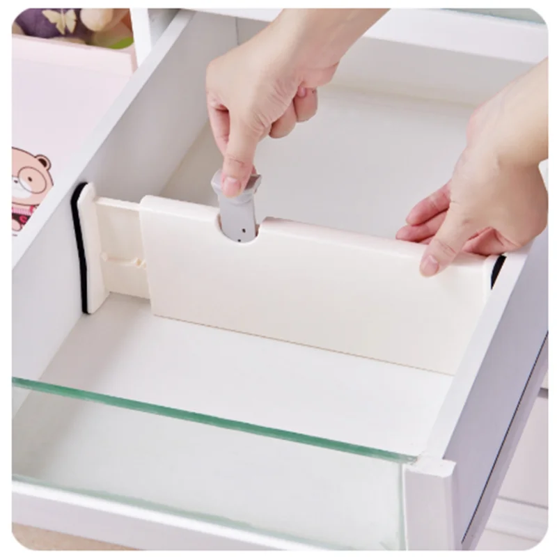 

Plastic Diy Grid Drawer Adjustable Separator Household Bedroom Kitchen Storage Organizer Dividers Board Space-saving Tools