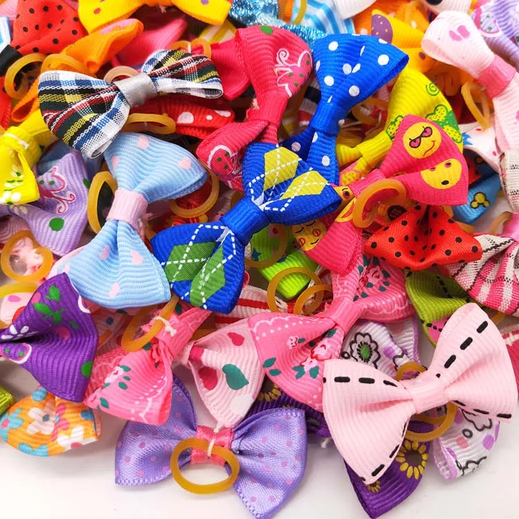 
Wholesale Colorful Pet Dog and Cat Accessories Random Dog Hair Bows 