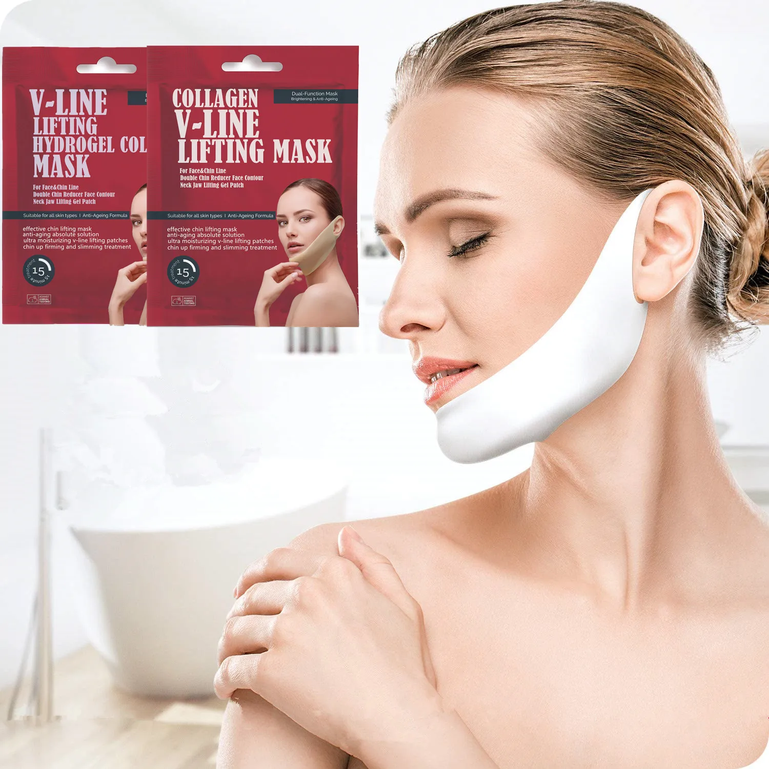 Hydrogel Collagen Antiaging And Antiwrinkle V Line Face Lifting Mask