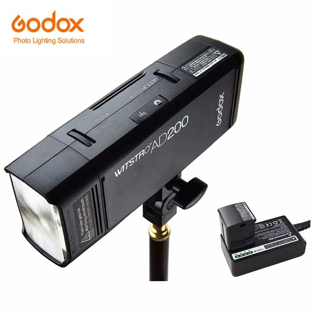 

GODOX AD200 TTL 2.4G HSS 1/8000s Pocket Flash Light Double Head 200Ws with 2900mAh Lithium Battery Strobe