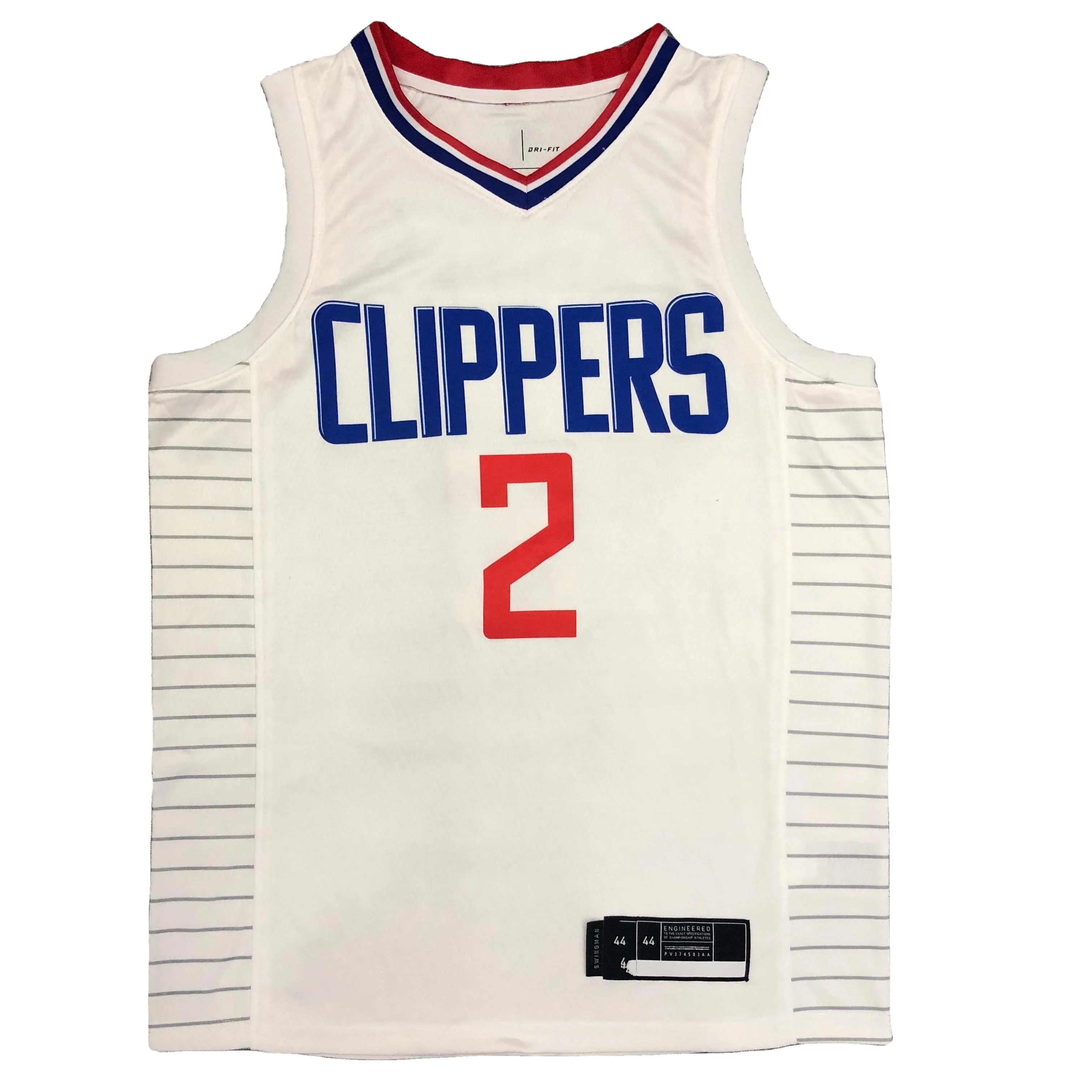 

Latest Clippers Club Original Design Blue Basket Ball Uniform Shirt Kawhi Leonard 2 Print White Custom Basketball Vest Jersey, As picture