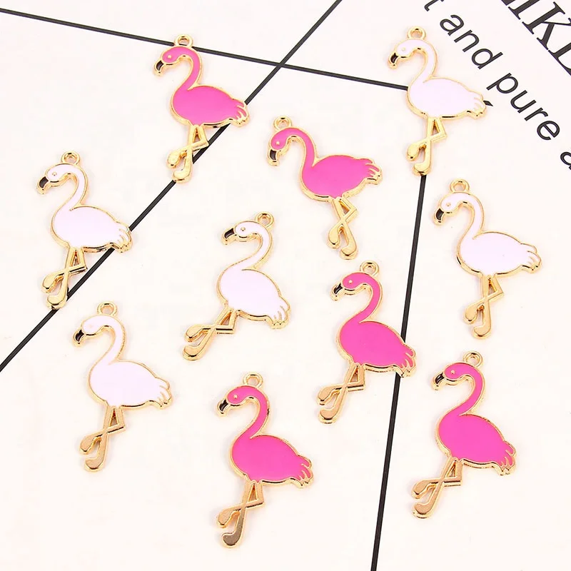 

Trendy Alloy Flamingo Enamel Bird Charms Lovely DIY Pendant Handmade Jewelry For Necklace Bracelet Jewelry Making, Picture show