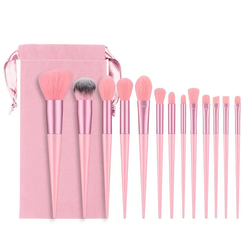 

Best Quality Makeup Brush Set 13pcs Makeup Brush Set Fast Dry Hair Super Soft Velvet Bag Private Logo, Customized