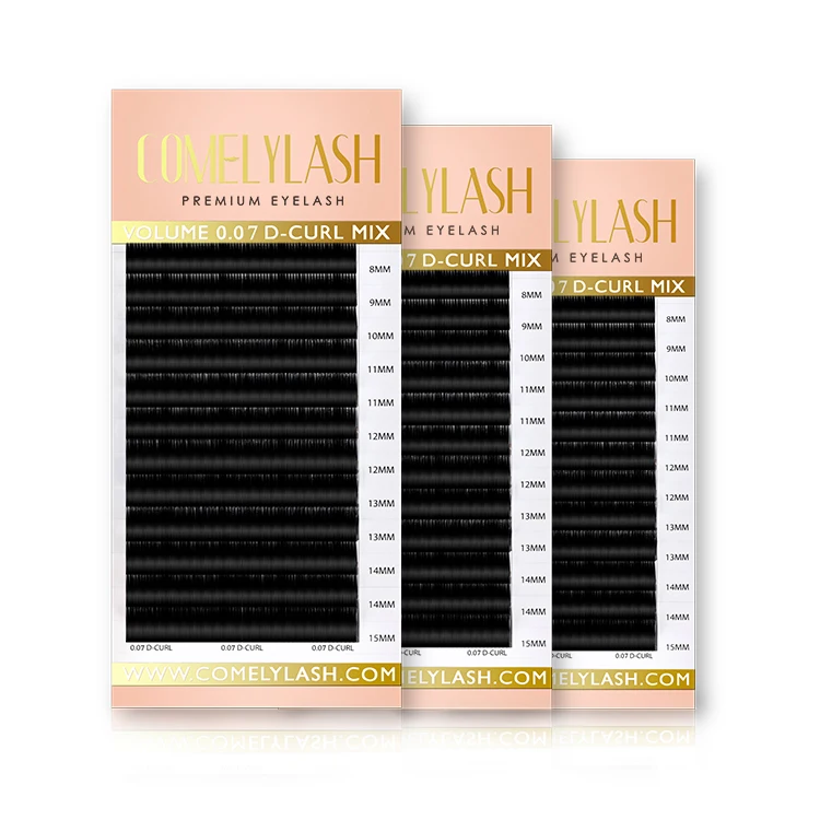 

COMELYLASH qingdao eyelash extensions russian volume lash extensions 0.03 mink eyelash extension D curl, Black