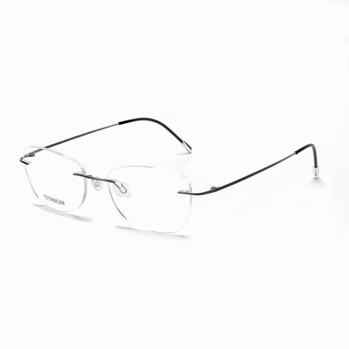 High Quality Eyewear Mens Luxury Rave Rimless Rectangle 2024 Titanium Frame Eyewear Optical