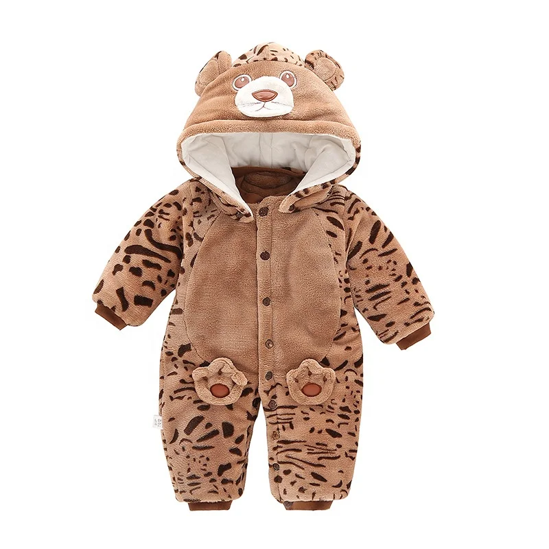

Wholesale Winter Thicken Cartoon Warm Newborn Baby Rompers Jumpsuit Clothes Infant Jumpsuits Hoodies One Piece, Picture shows
