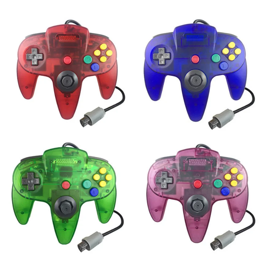 

for N64 Controller Gamepad Joystick Joypad Game Pad Long Wired for Classic 64 Consoles Port Interface Transparent, Colorful