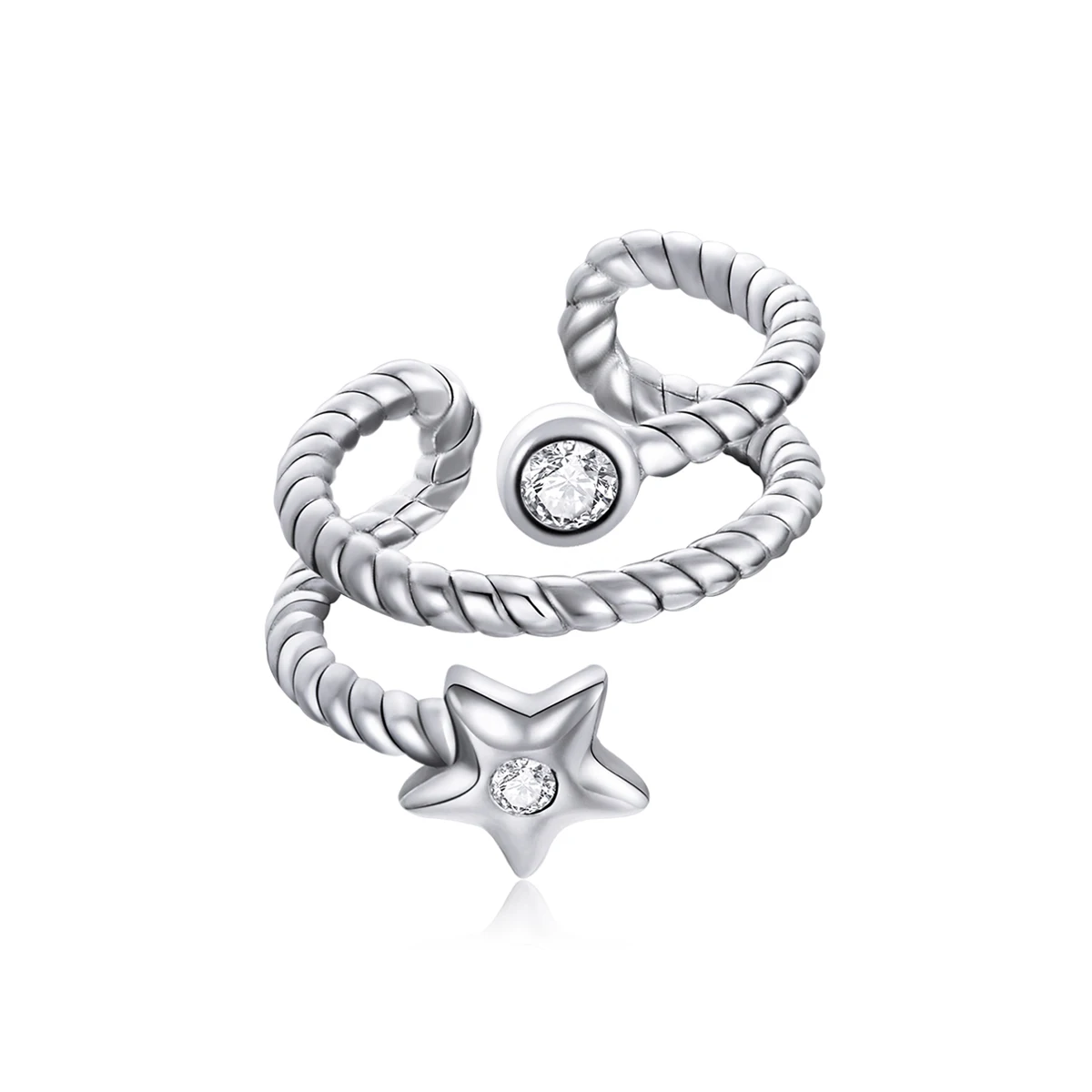 

SCE1135 New Trendy 925 sterling silver hoop star ear cllp on earrings
