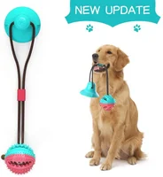 

Pet Molar Bite Toy Multifunction Dog Interactive Ropes Toys Self-Playing Rubber Chew Ball With Suction Cup