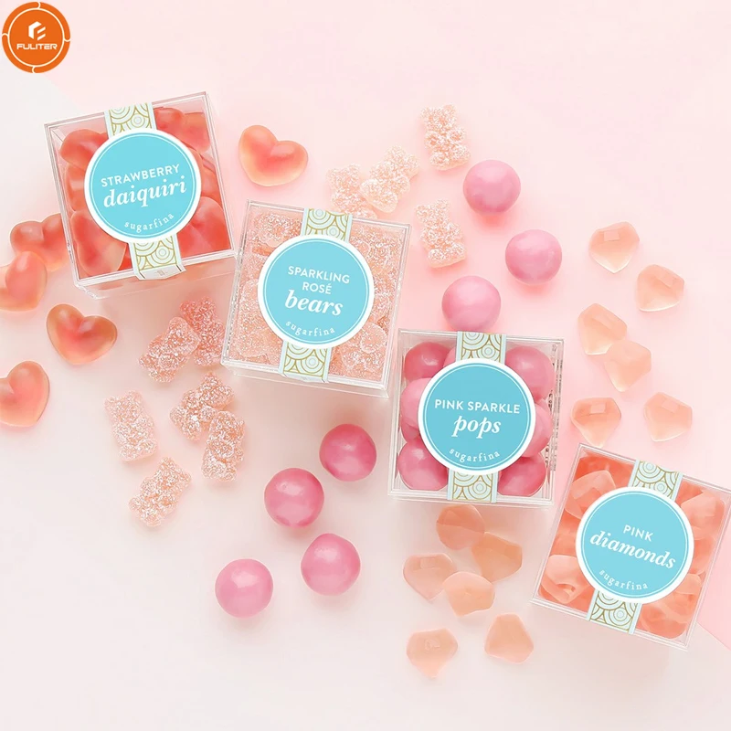 

2inch Clear Square Food Grade Cube Acrylic Wedding Favor Acrylic Candy Box For Candy