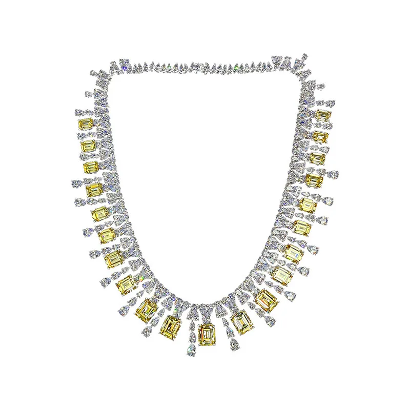 

Luxury 925 Sterling Silver Created Moissanite Necklace