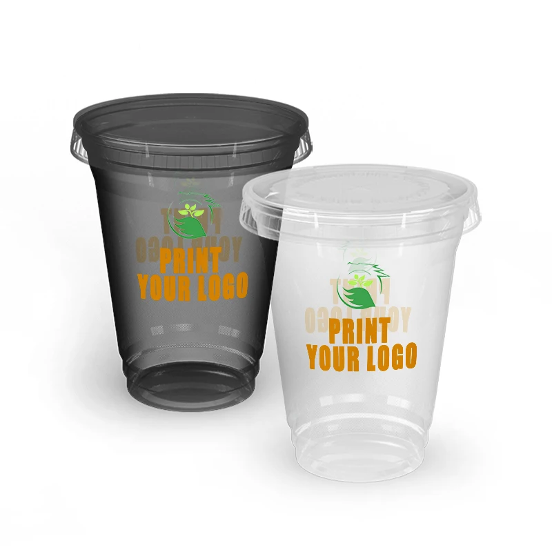 

Disposable biodegradable reusable party 200 ml 200ml 16 20 oz cold drink pla plastic water dessert cups coffee cup with lid