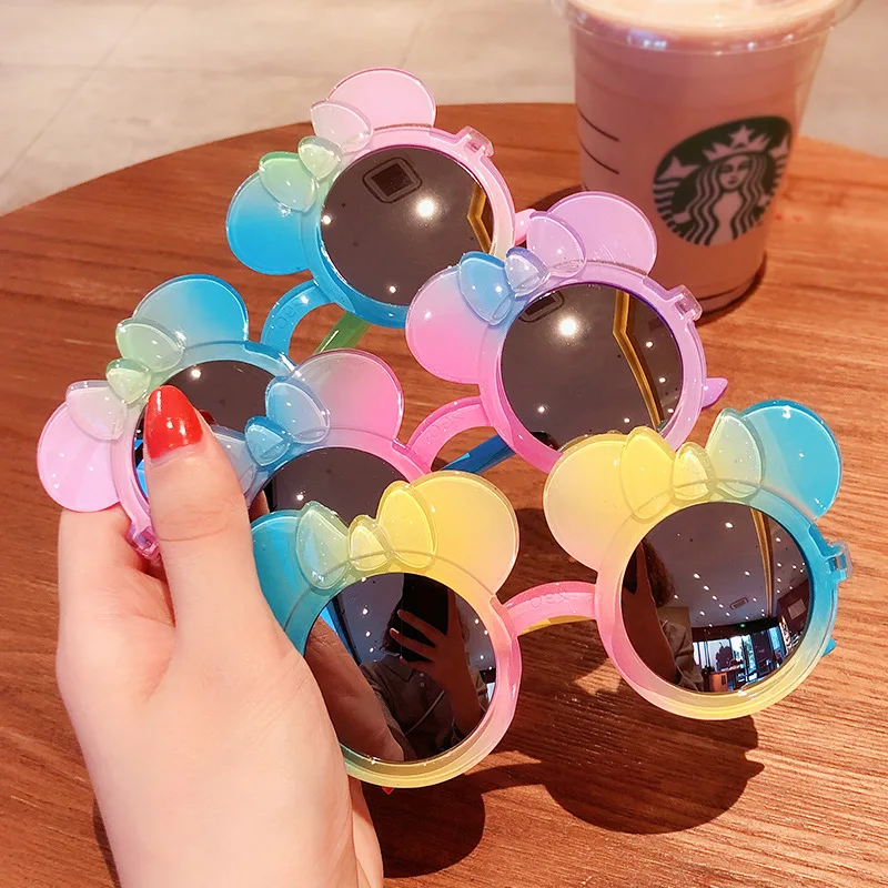 

2021 super cute minnie baby girls sunglasses anti-uv red white and blue sunglasses kids
