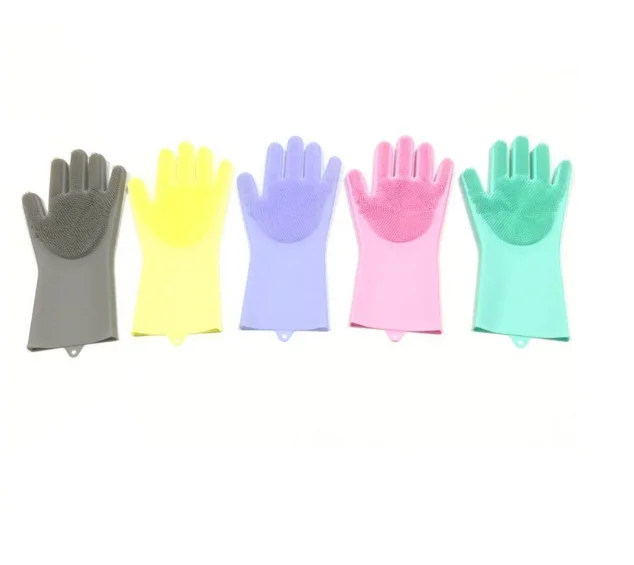 

Silicone Cleaning Gloves Multifunction Magic Silicone Dish Washing Gloves For Kitchen Household Silicone Washing, Blue