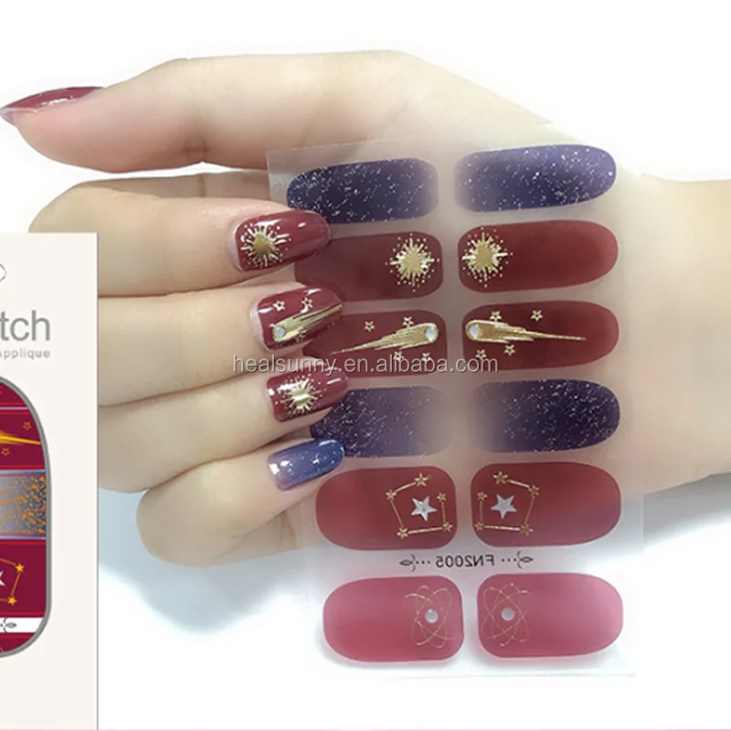 

New arrival oem wholesale real gel polish nail sticker for girl