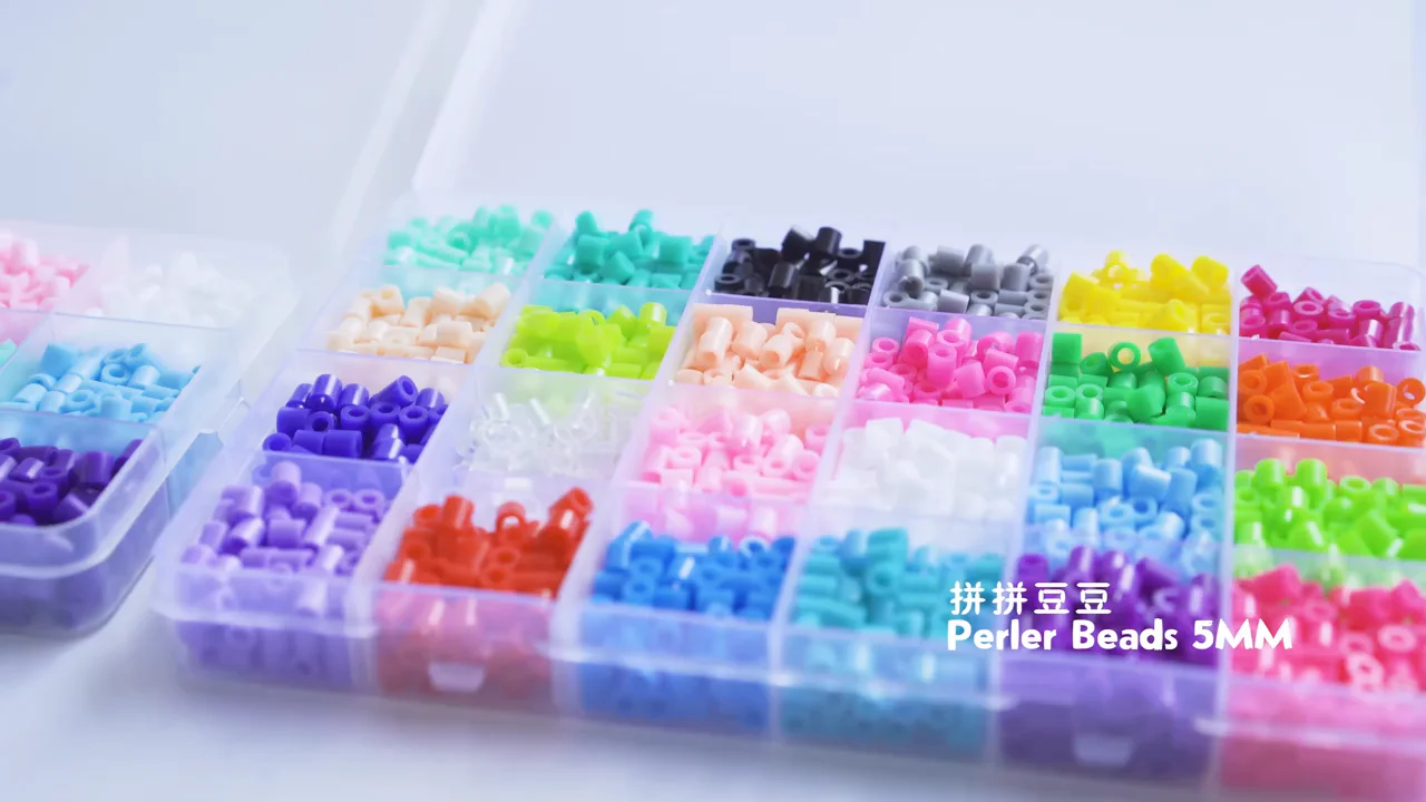 Nontoxic Diy Plastic Hama Perler Beads 5mm Kids Kits Toys Ironing