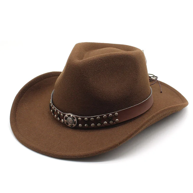 

large fedora hat wide rim unisex wholesale Sunscreen breathable warm imitated Cashmere fedora cowboy hat