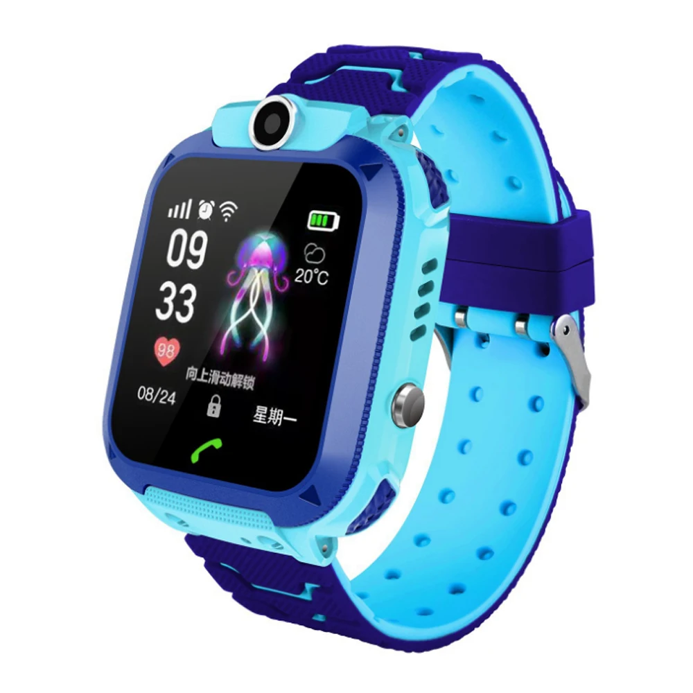 

Smart Watch For Kids Gps Oem Custom 4G Touch Screen Support Sim Card Ios Android Phone Smartwatch Camera Smart Watch Children, Blue pink